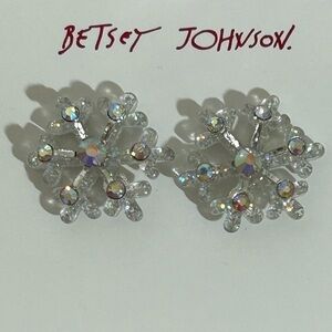 Betsey Johnson Snowflake Stud Earrings